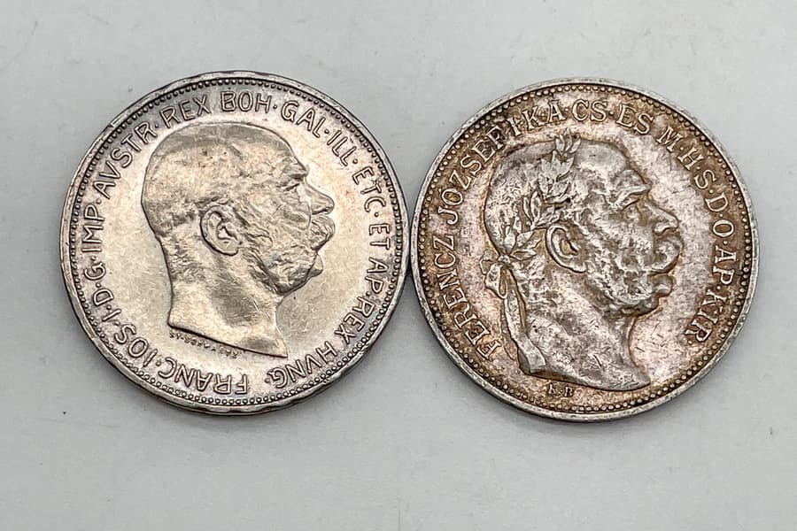 Posten 2 Kronen 1912, 1913 Österreich Ungarn Silber